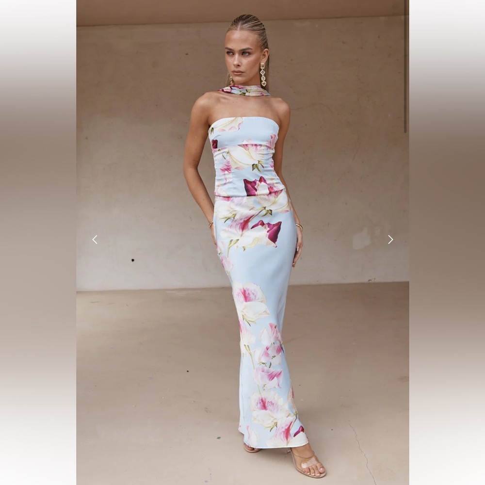 Runaway the Label verity maxi skirt and top cadence print size XS new with tags
